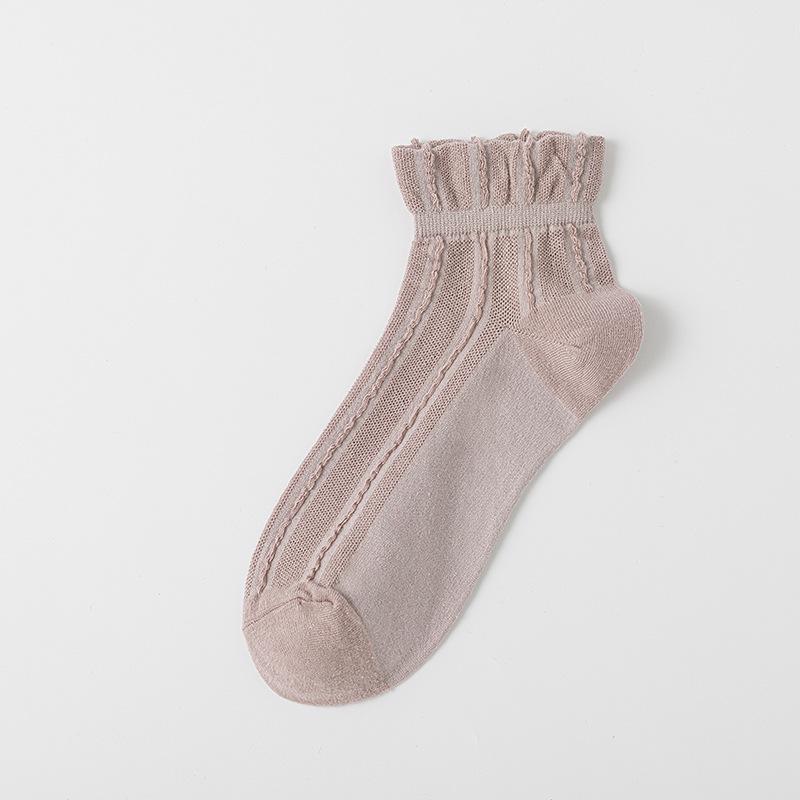 Women's Spring and Summer Thin Cotton Socks, Mesh Girls' Boat Socks, Breathable Short Socks, Summer Casual and Versatile Short Socks