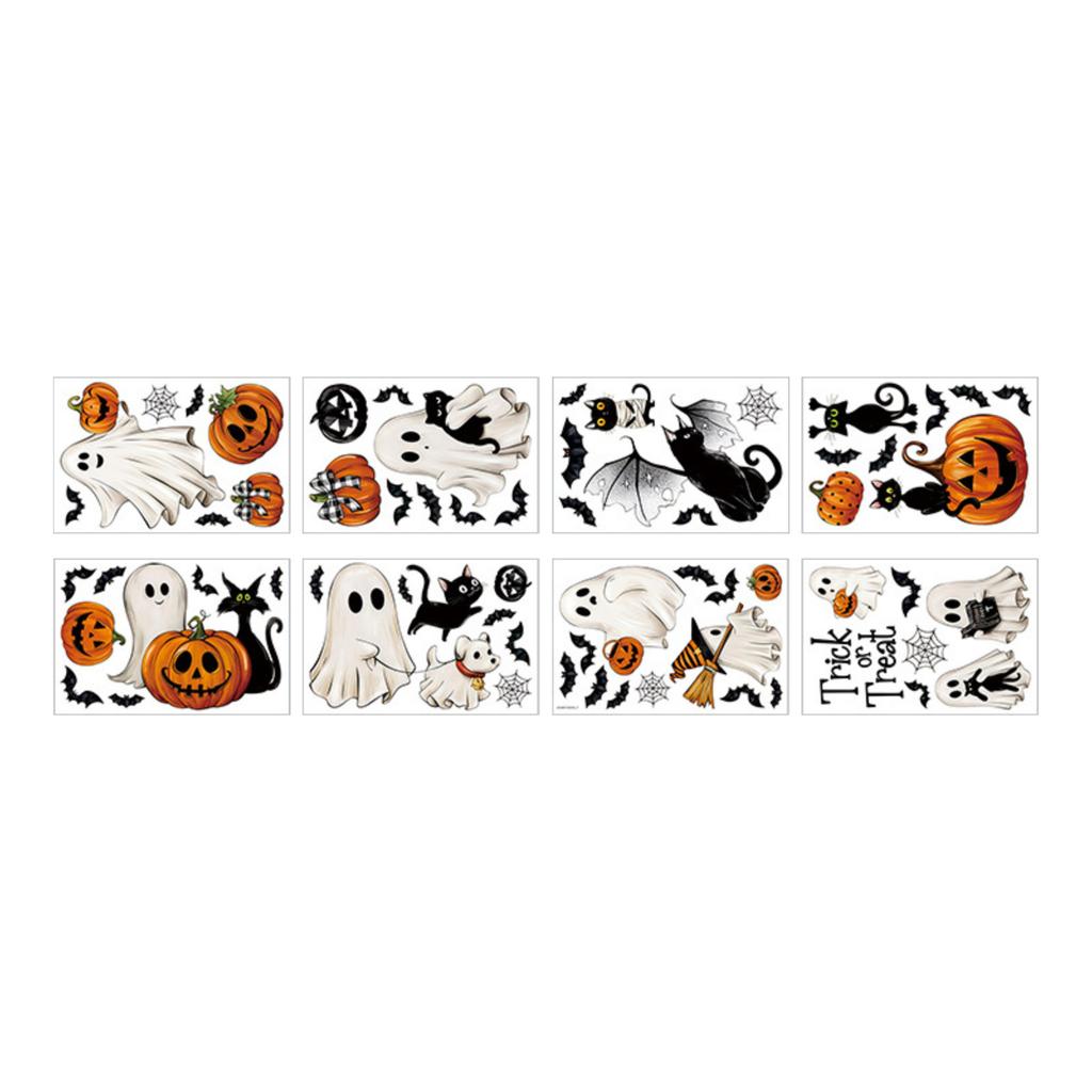 Static Cling Window Decals - Spooky Halloween Window Stickers For Indoor & Outdoor Decor