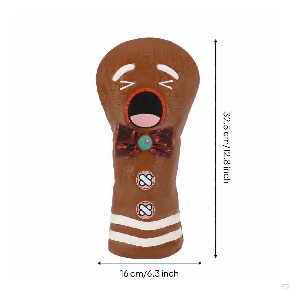 Golf Club Cover with Cartoon Face Whimsical Headcover Embroidered for