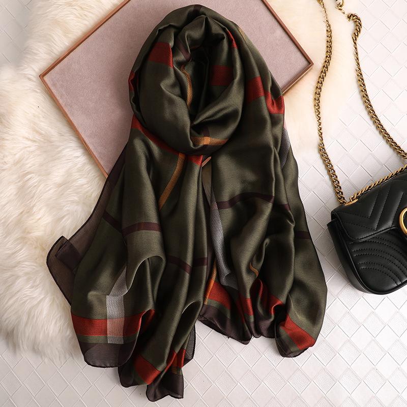 180*90cm Fashion Luxury Brand Scarf Women Shawl  Wrap Spring Muffler Hijab Bufanda Foulard Female Bandana Beach Stoles  Silk