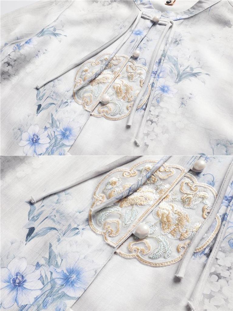 2026 Summer Chinese Style Mid-Sleeve Plus Size Blouse for Middle-Aged & Elderly Women