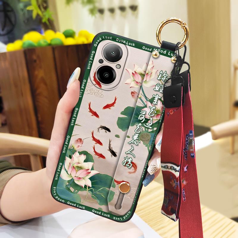 Stoßfeste Mode Handyhülle Für Realme C67 4G Anti-Knock Armband Lanyard Wasserdicht Schmutzabweisend Handyhalter Ring