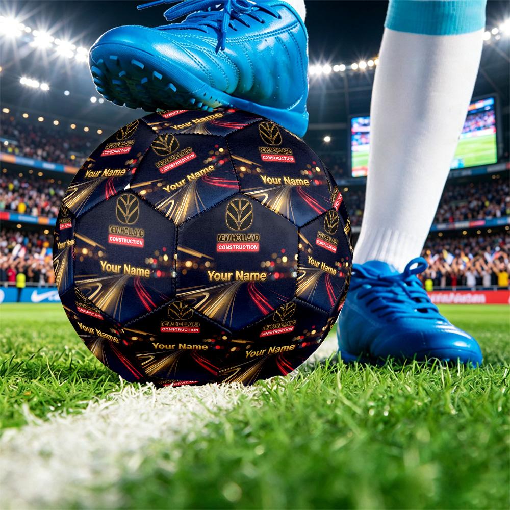 New Holland Size 5 Football, Custom Name Text Personalized Soccer Ball Sport Training Gift