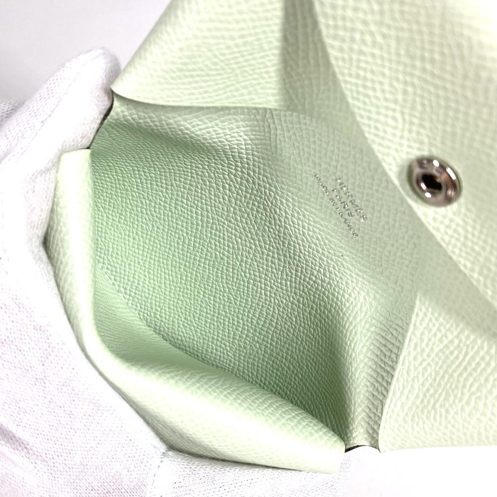 Hermes Bifold Slim Calvi Duo Card Case Coin Compartment  Wallet Coin Purse