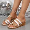 Summer Fashion Women Slip on Platform Wedges Sandals Casual Peep Toe Plus Size Shoes for Women 36-43 Slippers Footwear