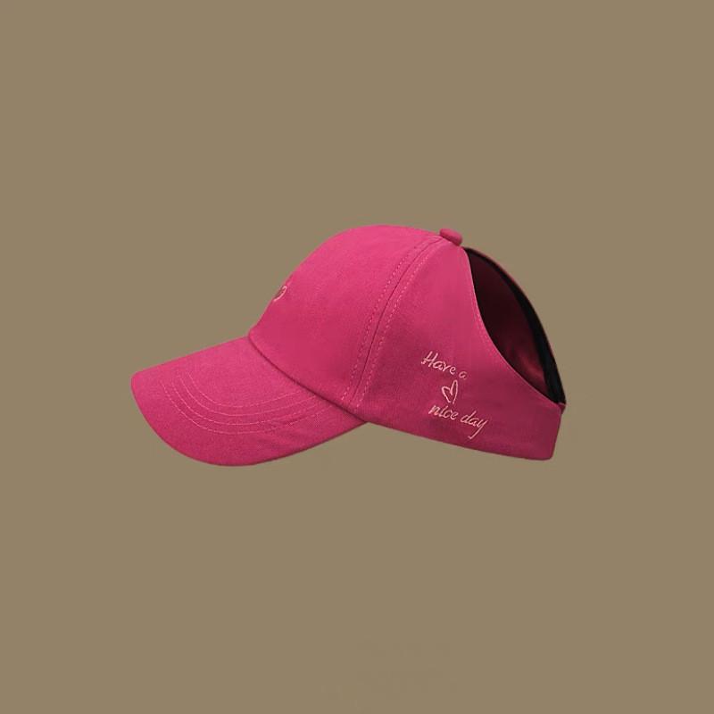Trendy 2024 Adjustable Cotton Baseball Cap For Women With Ponytail Opening And Sun Protection
