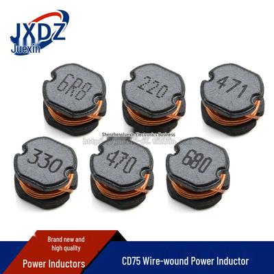 CD75 SMD Wirewound Power Inductor: 2.2uH, 3.3uH, 4.7uH, 10uH, 22uH, 33uH, 47uH, 100uH, 330uH