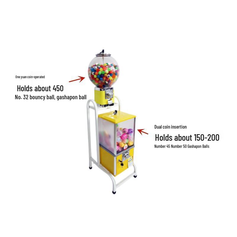 Classic Bouncy Ball & Gumball Machine: Double-Layer Egg-Shaped Amusement Toy