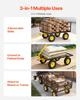 Steel Garden Cart, 635 Kg Heavy Duty Pullable Garden Wagon Yard Cart, 2 In 1 Outdoor Metal Utility Wagon Yard Trailer with 330 Mm All Terrain Tires,