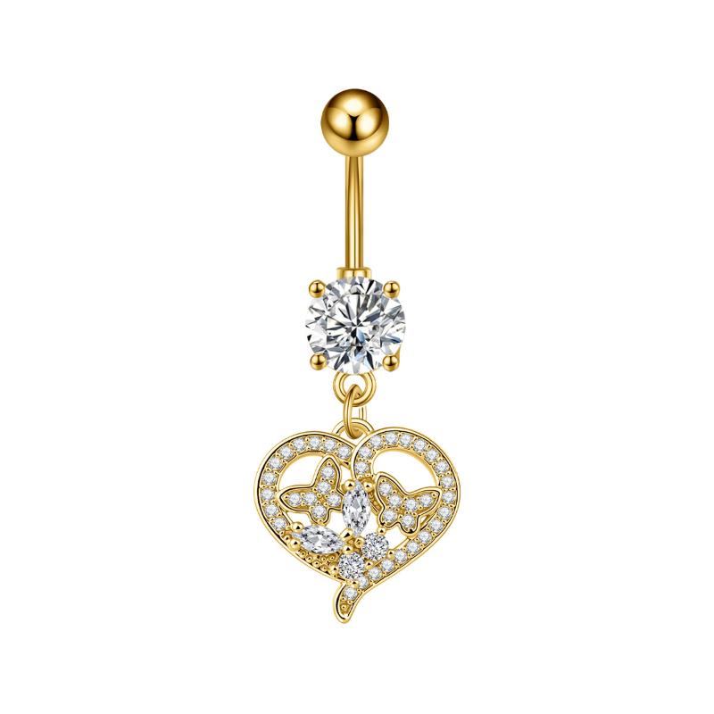 Crystal Belly Button Rings Stainless Steel Zircon Heart Crown Flower Navel Piercing Sexy Ombligo Body Piercing Jewelry