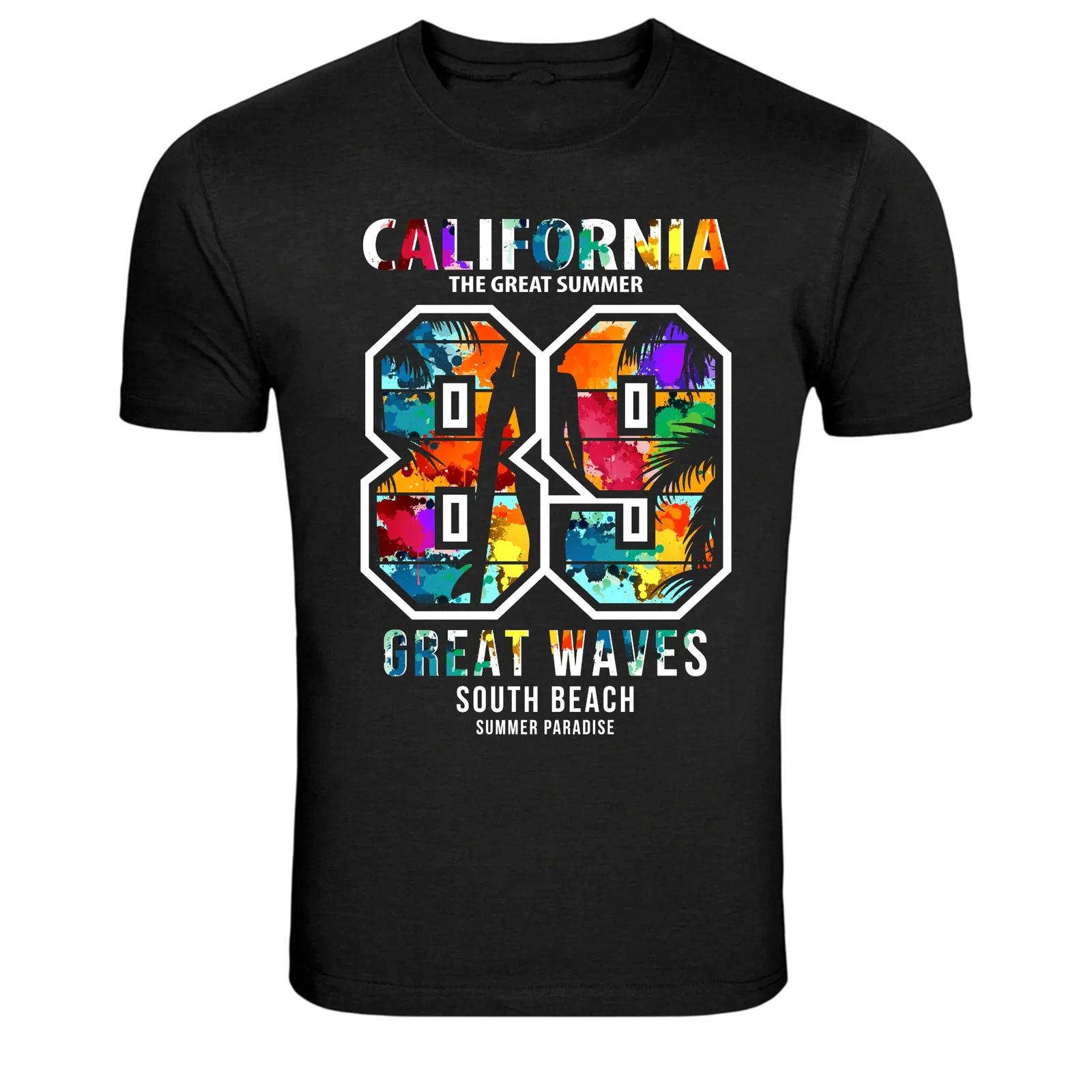 California 89 Great Waves Summer Beach Graphic T-Shirt XS