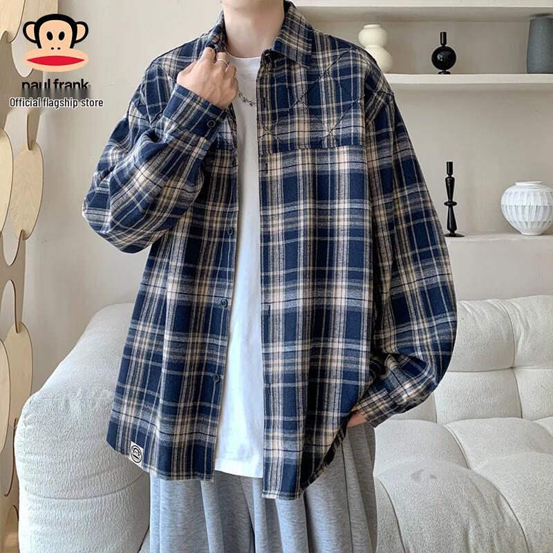 Paul Frank Men's American Plaid Casual Button-Down Shirt