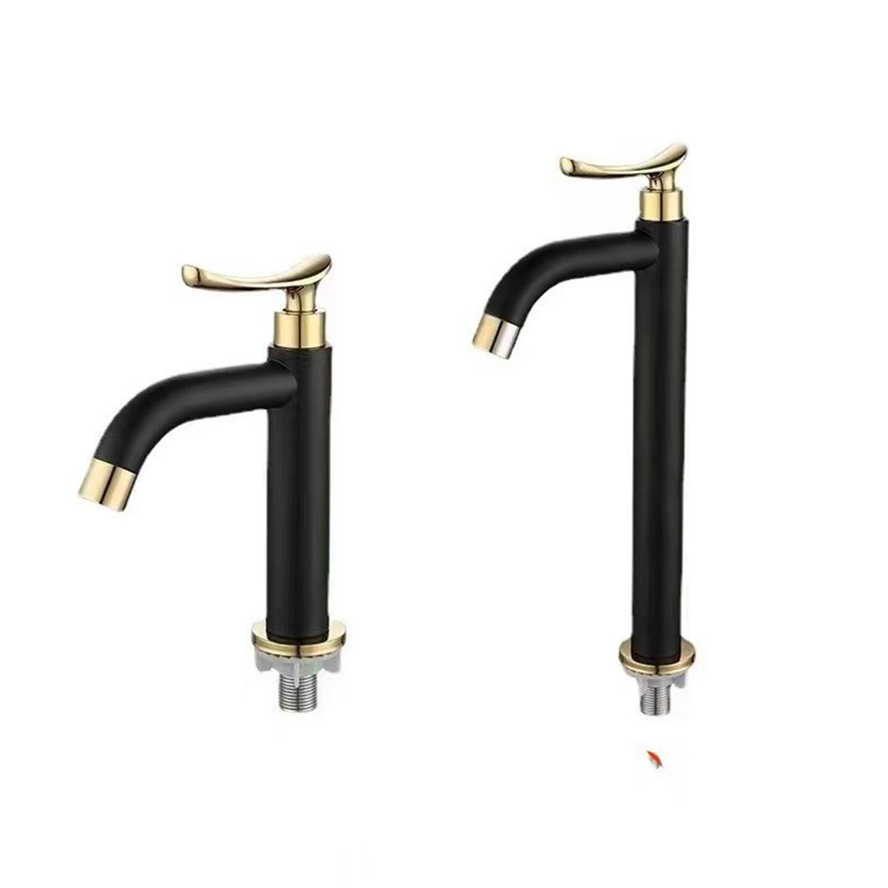 Bathroom Sink Faucets Black&Gold Single Cold Water Washbasin Tap Single Handle Stainless Steel Hot Cold Wate Mixer Tap