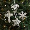 White Irregular Pendant with Gold Glitter Angel Wings, Single Pack Christmas Tree Ornament.
