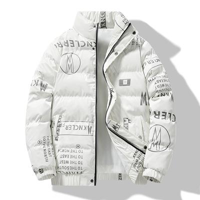 Neuer Mantel Herbst und Winter Baumwollgefütterter Mantel Herrentrend Hübscher Trendmantel Warmer Stehkragen Baumwollgefütterte Jacke