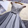 Elegantes, ärmelloses Abend-Midikleid aus einfarbigem Spitzensatin für Damen, Hochzeit, Bankett