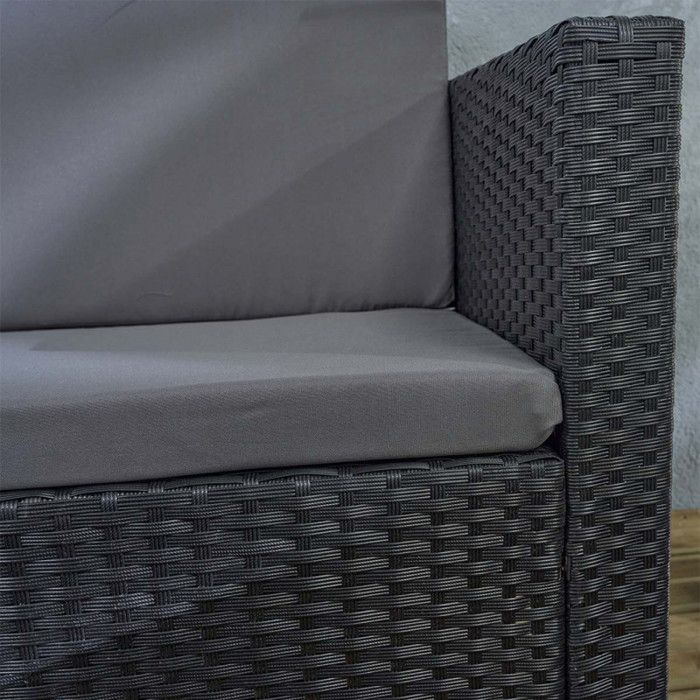 Black Resin Garden Furniture "Belem" 4 Seats Wilsa Garden