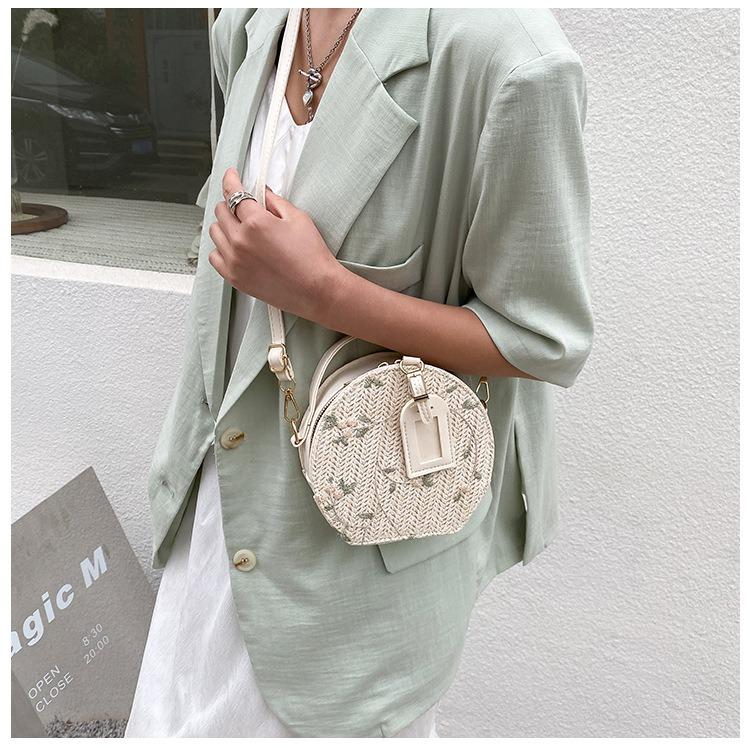 Ins Trendy Trendy Straw Bag, Cute Floral Woven Shoulder Bag, Single Strap Crossbody Small Bag
