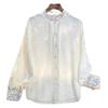 Women's 2024 National Style Jacquard Top: Spring/Autumn Stand Collar High-End Shirt