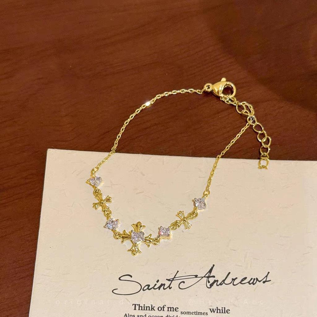 Cool Pull Temperament Winter Snowflake Exquisite Light Luxury Niche Design Zircon High-End Jewelry Adjustment Fashion Bracelet