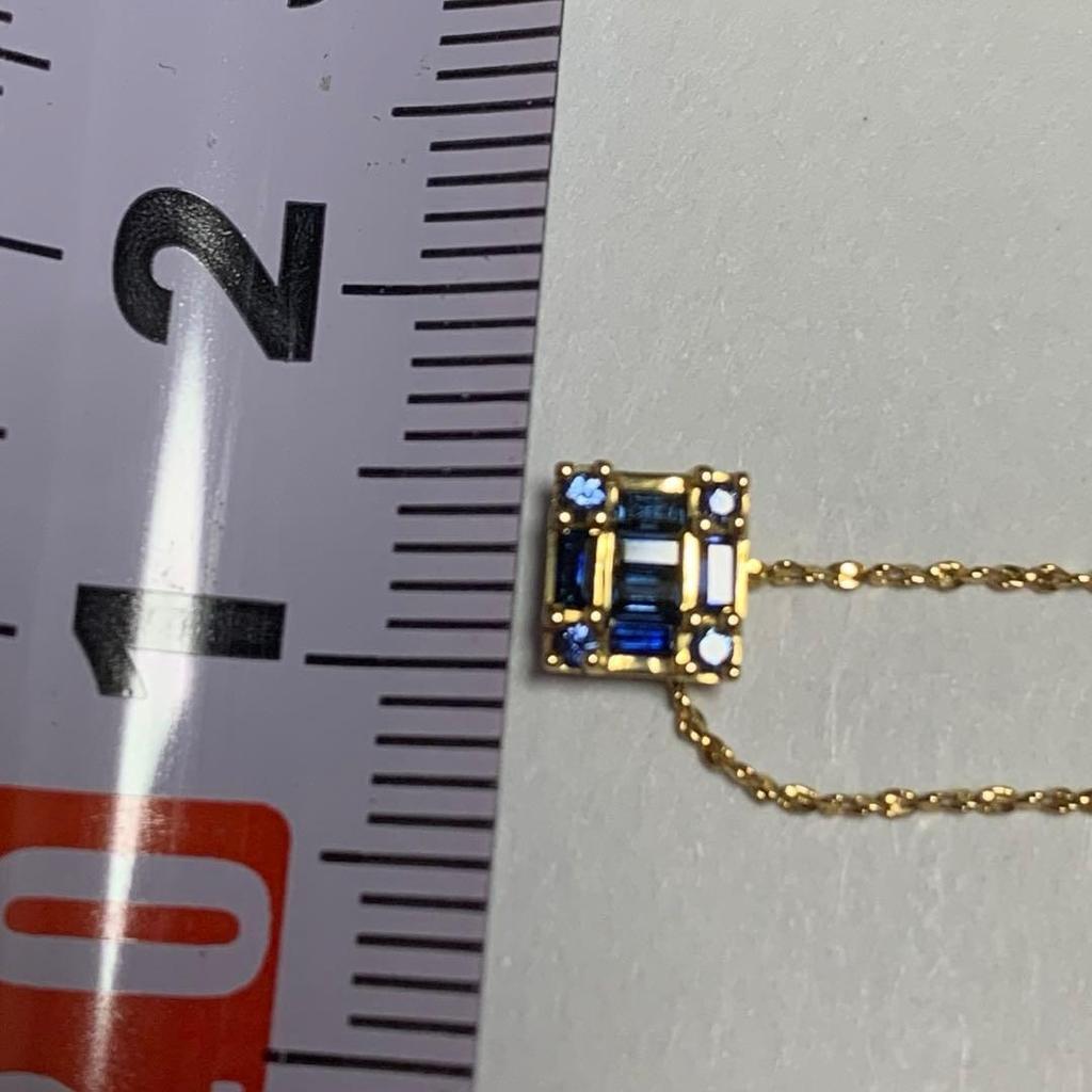 Used bellesiora Blue Sapphire Square Necklace