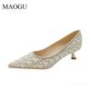Women's Pearl Beaded Pointed Toe Stiletto High Heels Elegant Bridal Wedding Pumps Fashion Dress Shoes Comfortable Slip-on Sandal