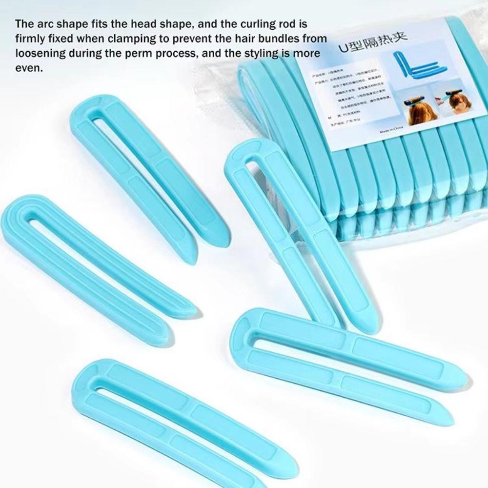 10pcs Durable Hair Perming Clip Anti-Slip Insulation Clip U-shaped Clips Home Hair Styling
