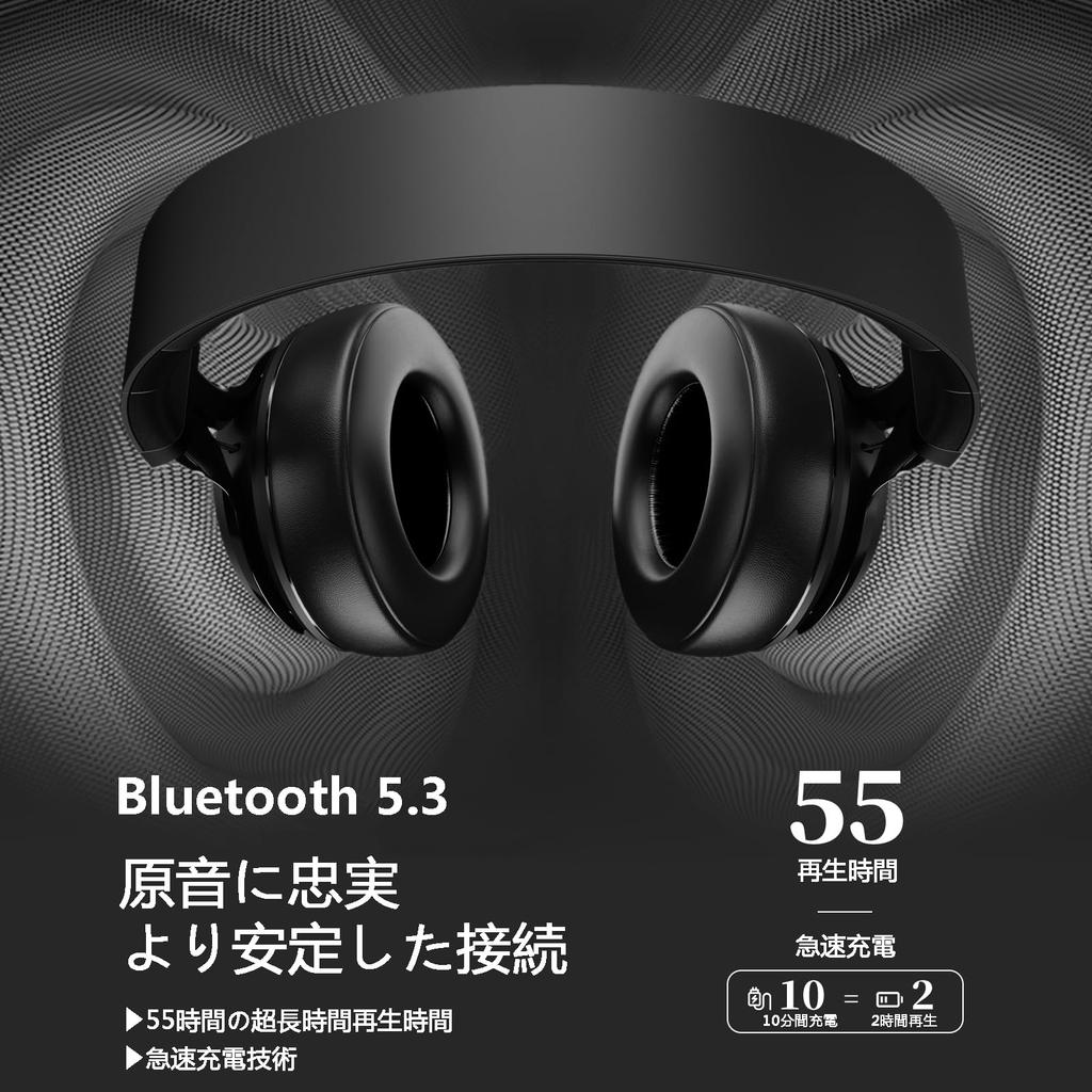SITOAT P1 Bluetooth Wireless Up to 55 Hours Deep Adjustable Battery Level Gaming Low Detachable Storage Pouch Bluetooth Headphones, Over-Ear