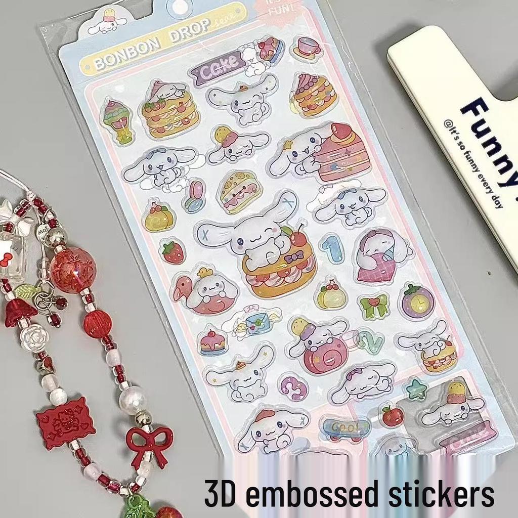 3D Crystal Diamond Cartoon Stickers for Kids - Cute, Decorative & Embossed for Girls