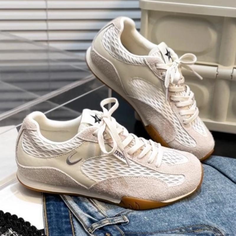Fashion New Mesh Thin Soled Women Sneakers 2025 Fashionable Retro Concise Casual Comfortable Increased Sports Shoes Street Board Shoes