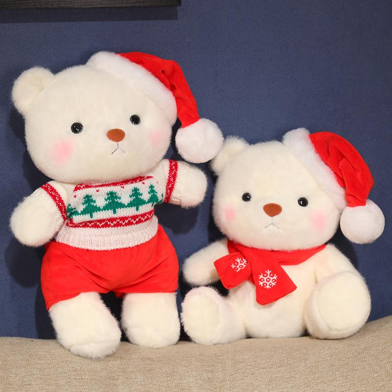 Cute Christmas Teddy Bear Doll Movable Joint Bear Plush Toy Doll Christmas Gift For Girlfriend