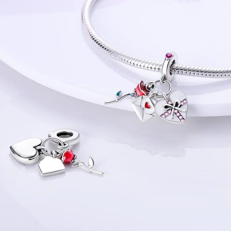 100 % 925 Sterling Silber glänzende bunte Charms Perlen Sonnenblume Schmetterling Sonne Anhänger Fit Original neue Armband DIY Schmuck