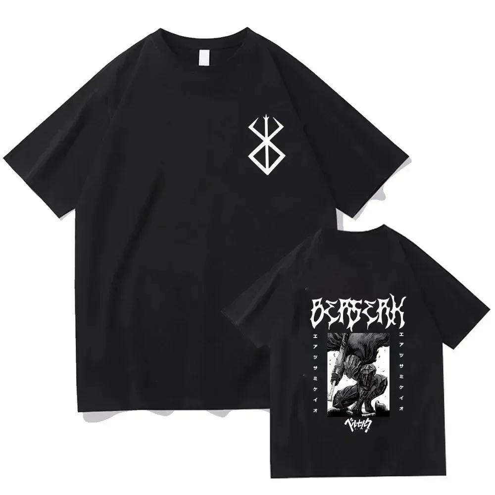 Letné Berserk pánske tričko Guts Cool Manga Japonské Anime Ženy Bavlna Harajuku Manga Hip-hop Nadrozmerné Streetwear tričko