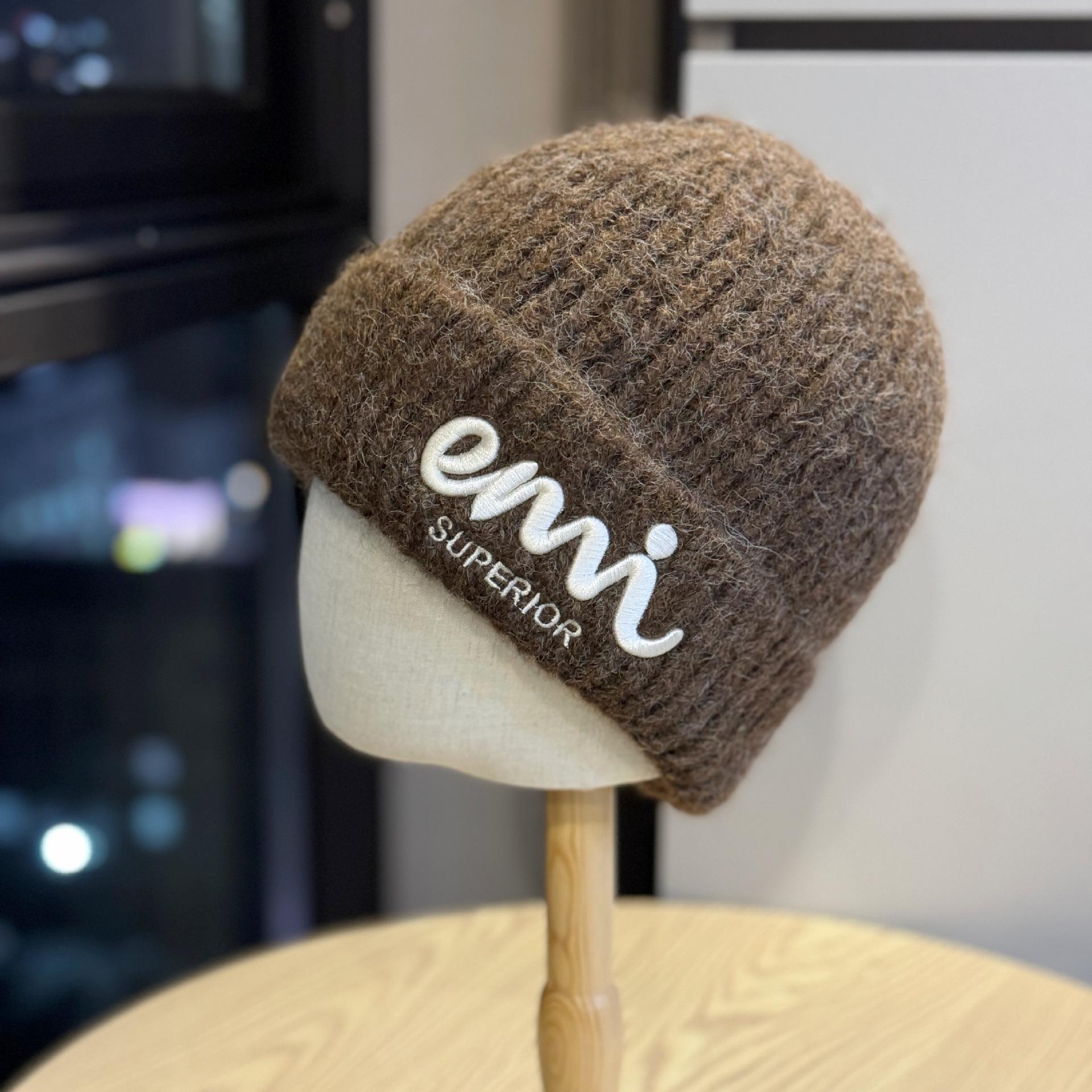 

Autumn and Winter Warm and Ear Protecting Woolen Hat Fashionable and Versatile Letter Wrapped Toe Cap Confinement Hat one size