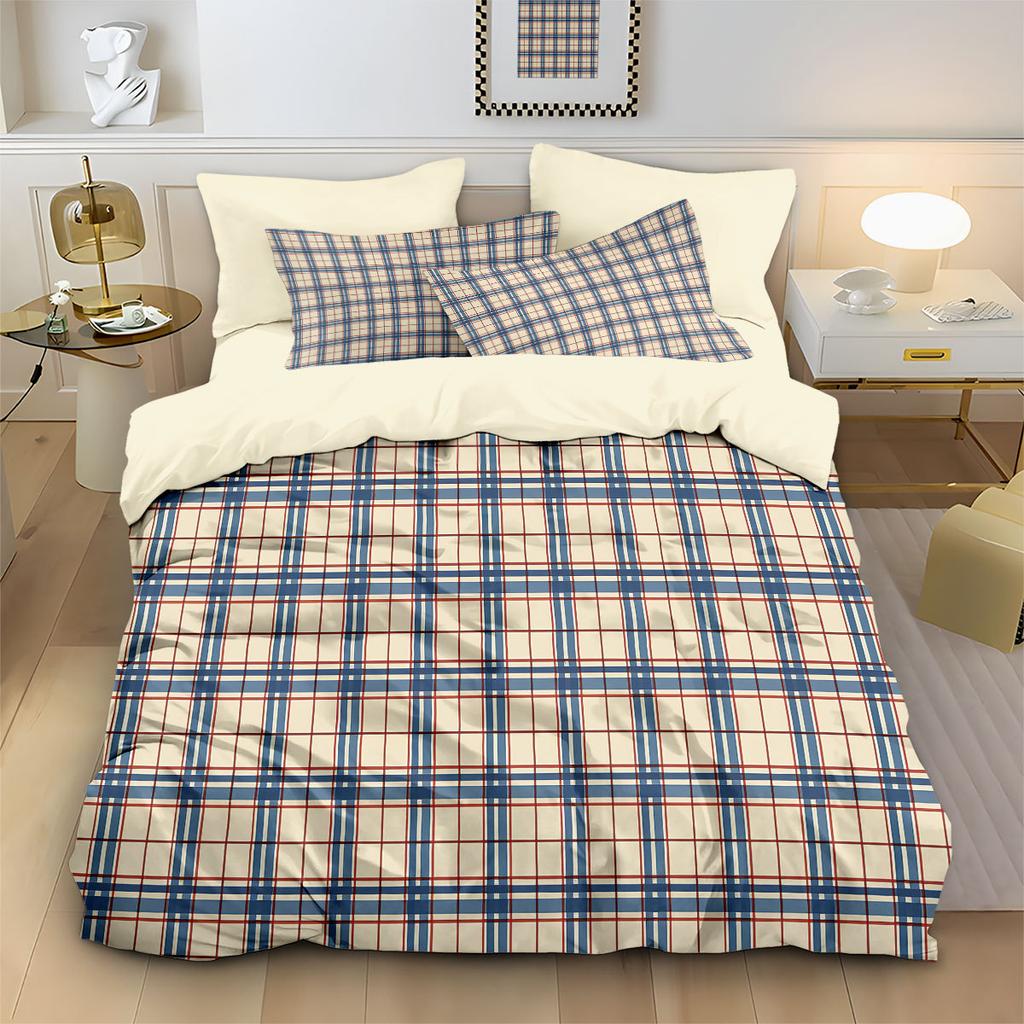 Geometric Lines Bedding Set 3D Print Soft Duvet Cover for Bedroom Dormitory Decor, 1 Duvet Cover and 2pillowcase with Zipper