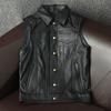 Genuine Leather Jacket Men Cowboy Biker Vest Slim Fit Short Real Cowhide Top Layer