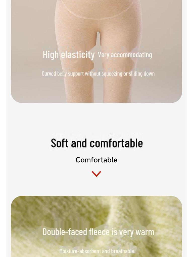 Maternity Thermal Underwear Set: Warm, Cozy Top & Bottoms for Postpartum Nursing - Velvet, Cashmere, Silk Blend for Winter