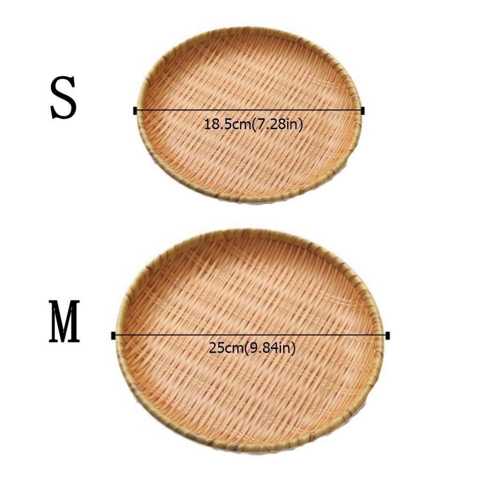 Traditional Bread Dessert Plate Round Decoration Tray Imitation Weaving Dinner Plate  Restaurant