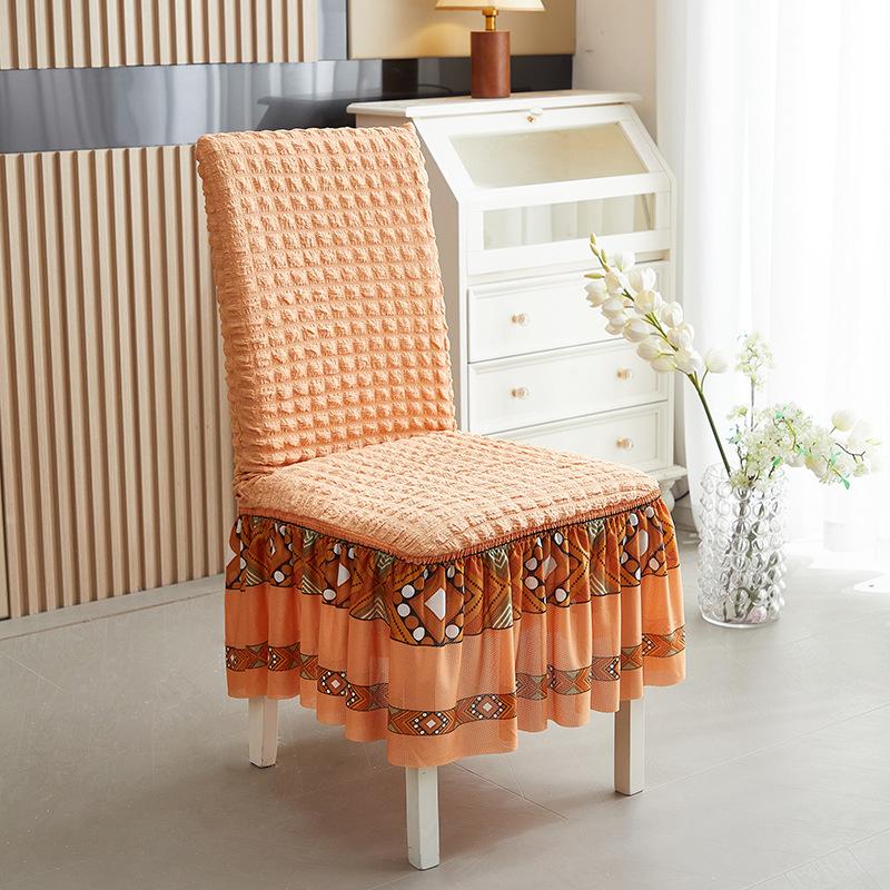 Seersucker Skirt One-Piece Chair Cover Universal Backrest All-Inclusive Elastic Chair Cover Household
