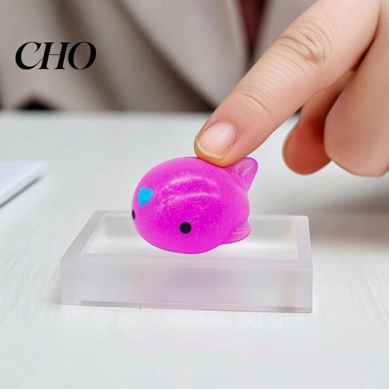 Kids Stress Relief Toy Mini Glitter Animal Squeeze Toy, Whale Hedgehog Dolphin Crab Rabbit Gadget Pinch Anxiety Stretchy Ball, Party Favors