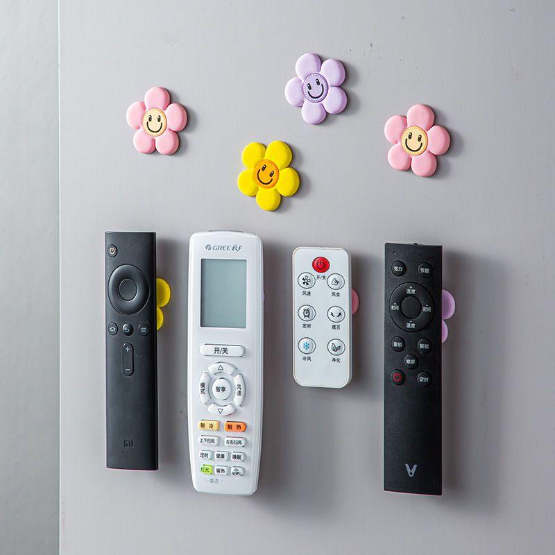 

Креативный смайлик цветок пульт дистанционного управления магнитная наклейка для хранения без перфорации и следов настенный липкий крючок бытовой магнитный крючок