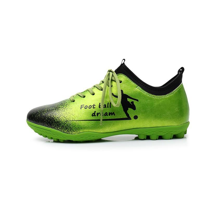 Microfiber leather football shoes broken nails training shoes lace-up sports shoes soft and lightweight thickened rubber soles football shoes