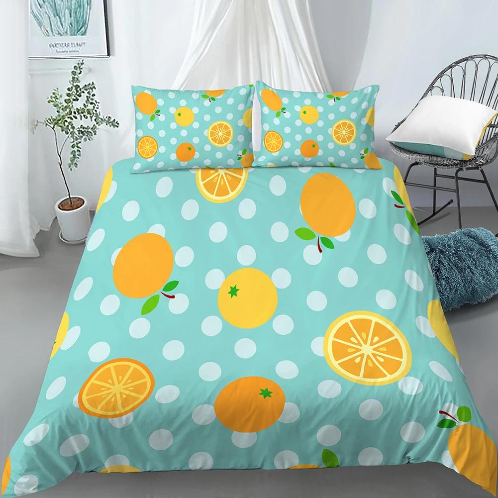 Lemon Printed Yellow Fruit Theme Duvet Cover Cute Cartoon Polyester Quilt Cover For Children Women Gifts For Bedroom Decorations