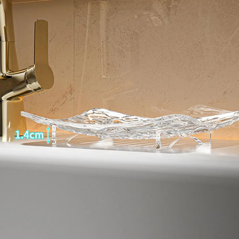 Luxury Modern Soap Dish with Drainage Design Elegant Bathroom Organizer Single Layer Soap Holder