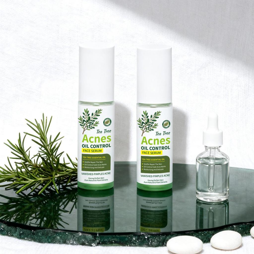 Set Viso Tea Tree Controllo Acne: Tonico, Siero, Maschera all'Argilla, Gel