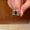 Tiger-eye Stone Flower Ring - Women's Niche Vintage Open-style Ring for Index Finger - Luxurious and High-end Finger Ring