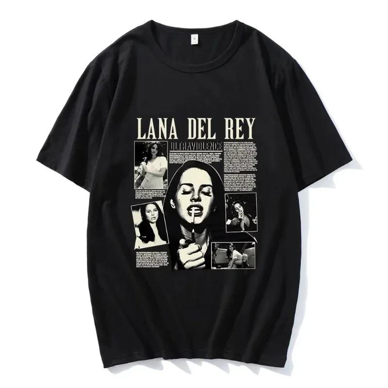 Singer Lana Del Rey Print Tshirt Fashion Unisex Wounisex Clothes Hip Hop Streetwear Harajuku Y2k Tops Oversize Unisex Tee Clothing