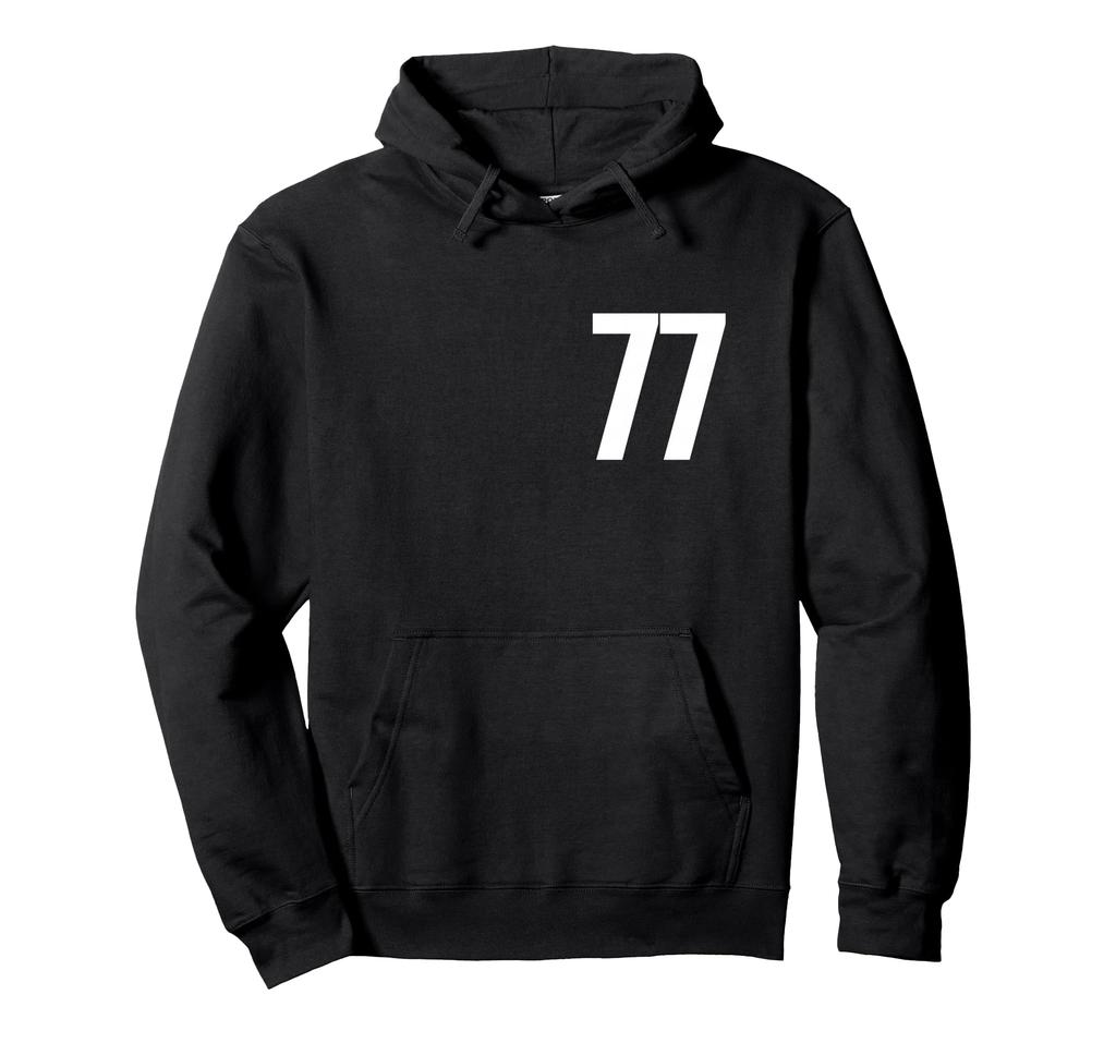Number Seventy Seven #77 Sports Team Uniform Birthday 77 Hoodie