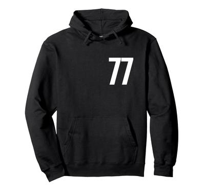 Nummer Siebenundsiebzig #77 Sportmannschaftsuniform Geburtstag 77 Hoodie