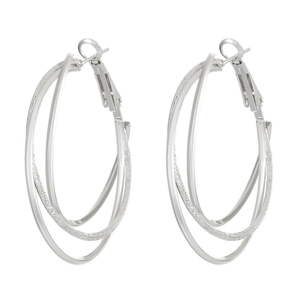 Noua tendință 2024: Cercei argintii tip cerc european-americani pentru femei